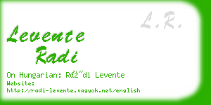levente radi business card